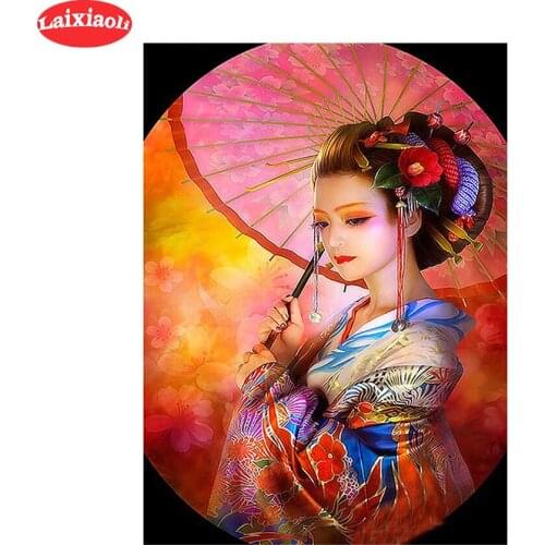 5D DIY Diamond Embroidery Hot selling home art colorful Japanese women Diamond Painting Cross Stitch Mosaic New Arrival Wall Art