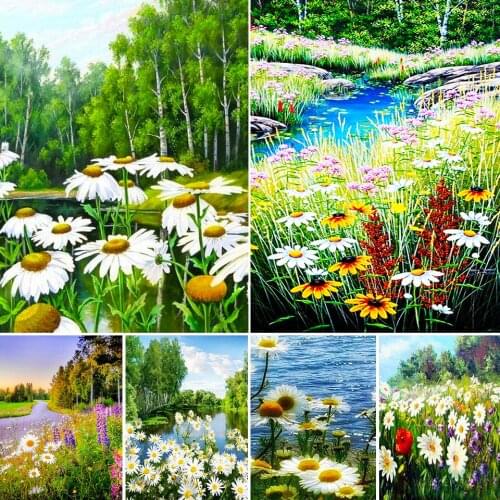 Diy 5D Diamond Painting Daisy Flowers Kit Full Drill Square Embroidery Mosaic Picture With Rhinestones Home Decoration Gift