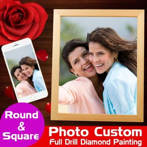 HOMFUN DIY Diamond Painting! Private custom Photo Custom Make Your Own Painting Full Square/Round Drill Rhinestone Embroidery bk