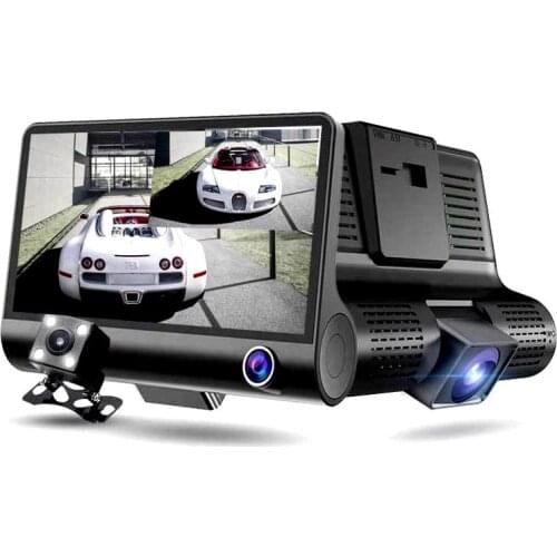 ANSHILONG 1080P Car Video Recorder Front / Interior / Rear 3 Cameras Dual Recording DVR