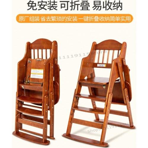 Baby Dining Chair Solid Wood Household Childrens Multifunctional Dining Chair Folding Dining Table Chair For Dining Room