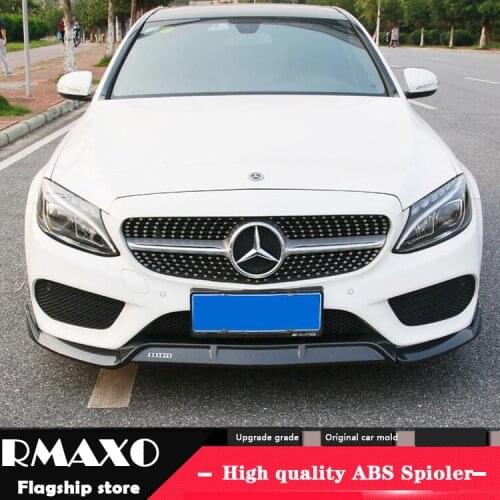For Mercedes-Benz W205 front Bumper Diffuser Bumpers Protector For Benz C-Class C200 C180 Body kit bumper Before Rear lipspoiler
