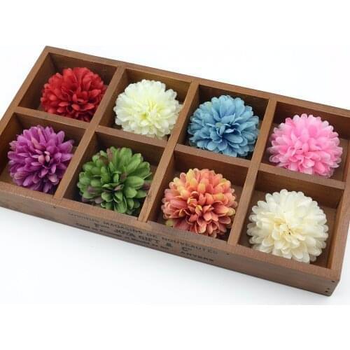 30PCS 7cm Chrysanthemum Artificial Silk Flower Head For Home Wedding Party Decoration Scrapbooking DIY Hydrangea Flowers Wall