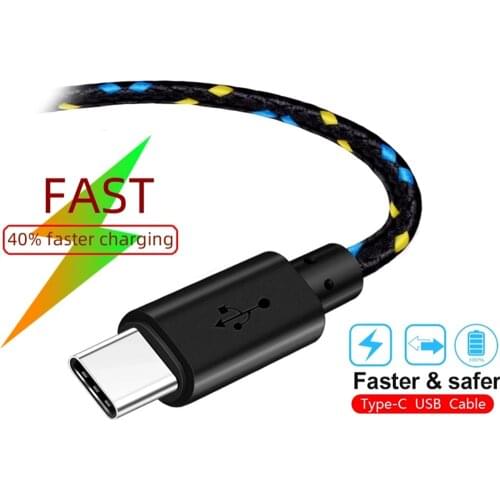 Usb Type C Cable Fast Charging 1M 2M Charger for Huawei P9 P10 P20 Mate 10 Pro Lite Samsung S9 S10 Plus S8 Note 9 Data Cable