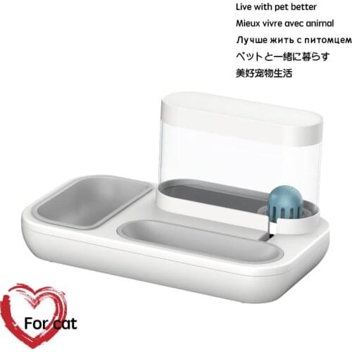 Pet Cat Bowl Dog for Cats Feeder Transparent Bowls Kitten Automatic Drinking Fountain 1.5L Capacity Puppy Feeding Waterer
