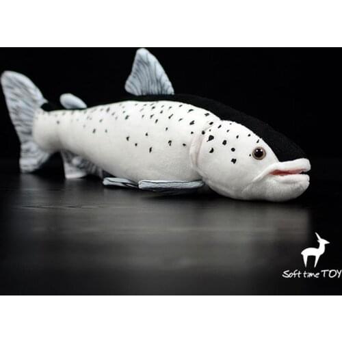 Soft Kids Toys Holiday Gifts Atlantic Salmon Dolls Real Life Marine Animals Plush Doll Toy Stores