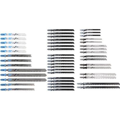 48Pcs Jig Saw Blade Jigsaw Blades Set Metal Wood Assorted Blades Woodworking T118A/T101B/T344D/T111C/T119BO/T101AO