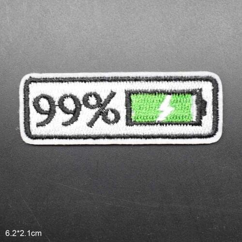 Novelty Battery Iron on Embroidered Cloth Patch For Girls Boys