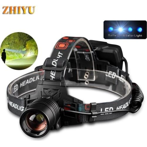 New P50 Strong Headlight USB Rechargeable Outdoor Waterproof Battery Display High-power Aluminum Alloy Headlight Head Light Led