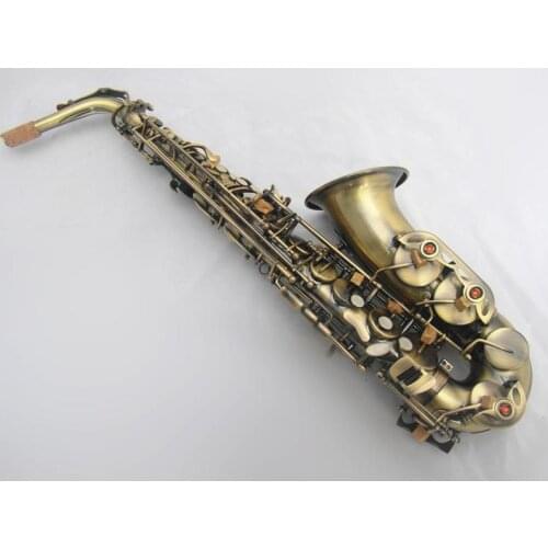 MARGEWATE New Alto Saxophone Brass Body Antique Copper Surface E Flat Sax With Mouthpiece Customizable Logo Musical Instrument