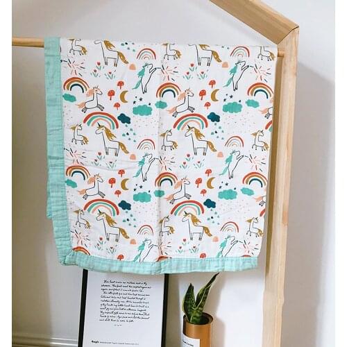 120*120CM Newborns Bamboo Cotton Blankets Infant Cotton 4 Layers Gauze Bedding Quilt Muslin Soft Multifunctional BabyTowel