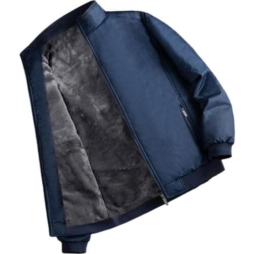 Autumn Men Leather Jackets Thick Stand Collar Warm Cardigan Winter Coat Jacket for Outdoor Plus Size 4XL