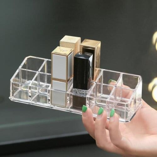 Transparent Cosmetic Storage Box 12 Grid Lipstick Storage Box Nail Polish Finishing Box Lip Glaze Shelf
