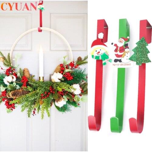 Christmas Wreath Hanger Front Door Hook Holder Christmas Ornaments Hanging Decor Xmas Home Decoration Noel 2022 Navidad Natal