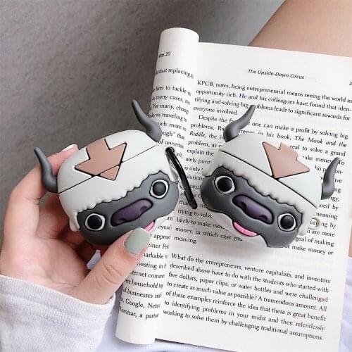 Funny 3D Cartoon Cattle Headphone Cover Wireless Charging Case For Apple Airpods 1 2 Air Pods Silicone Earphone For Airpods Pro