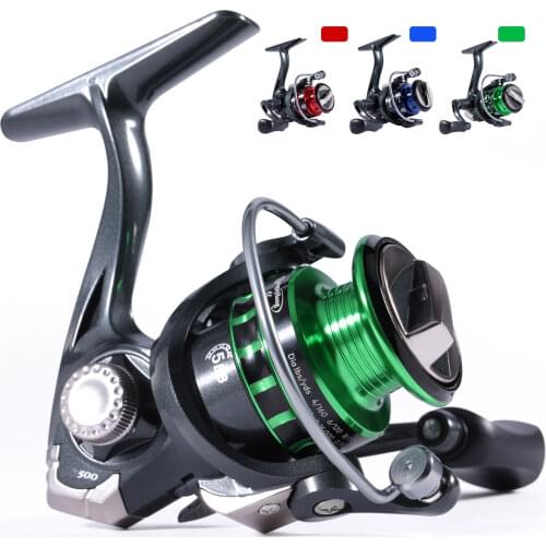 Sougayilang Mini Spinning Fishing Reel 5BB 5.2:1 500 Ice Metal Spinning Reel Fishing Tackle Tools
