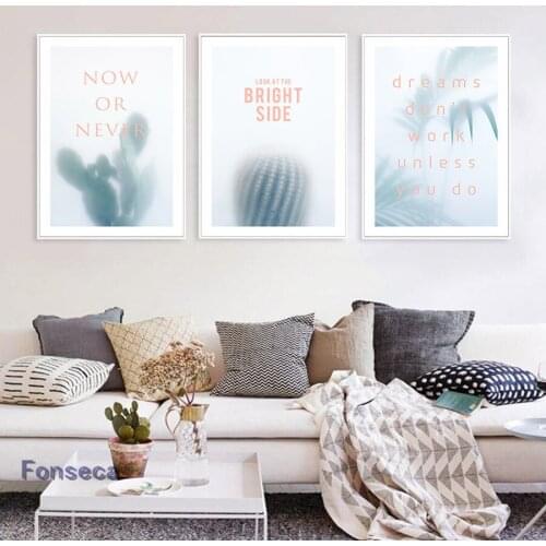 Scandinavian Style Tropical Plants Modular Pictures Cactus Poster Abstract Canvas Painting Art Inspirational Quotes Home Decor