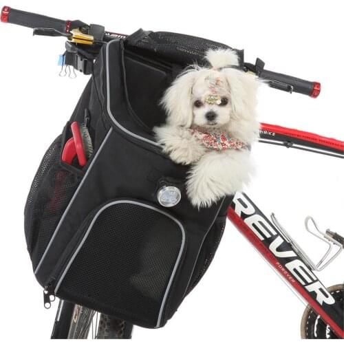Dog Bike Basket Carrier Multifunctional Pet Carrier Backpack Bicycle Front Bag Pet Carrier Cycling Top Tube Frame Front Carrier