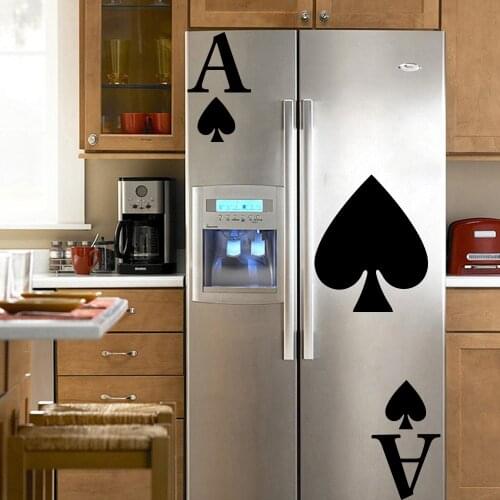 Wall Vinyl Poker A Wall Stickers Wallpaper For Fridge Decor Wall Decals poker paintings Home Door Decor наклейка на холодильник