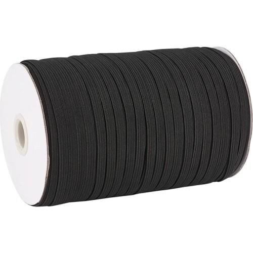 1 Roll Black Flat Elastic Cords Material For DIY Masks Accessories Rope String Sewing Stretch Thread 4/5/6/8/10/12/14mm In Stock