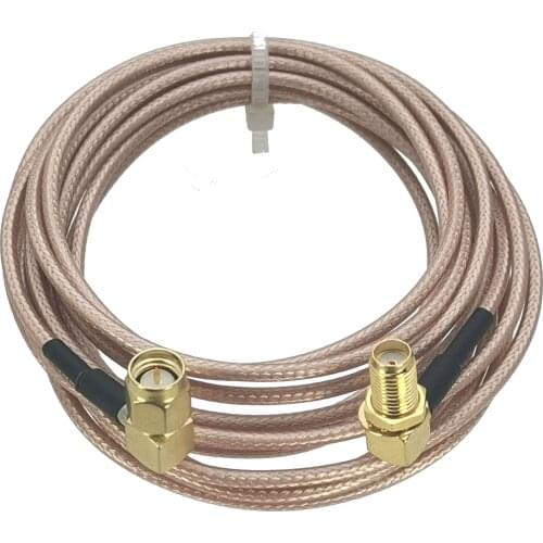 1Pcs RG316 SMA Female Jack Nut Bulkhead Right angle to SMA Male Plug Right angle RF Jumper pigtail Cable 4inch~5M