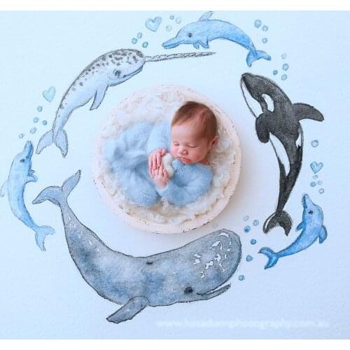 10 colors big Wooden bowl infantile creative photography Props basin creative newborn photography prop