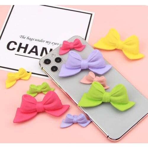 10Pcs/lot Kawaii Flatback 3D Bowknot Resin Cabochon Fit Phone Deco Parts Scrapbooking Crafts DIY Embellishment Hair Accessories