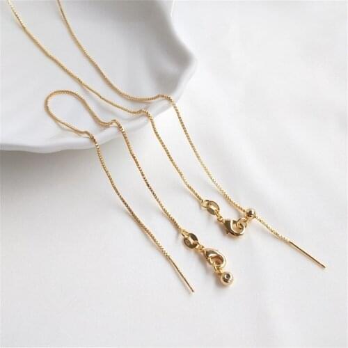 14K Gold Filled Needle-style universal necklace bracelet box carefully adjusted chain retractable beaded clavicle chain