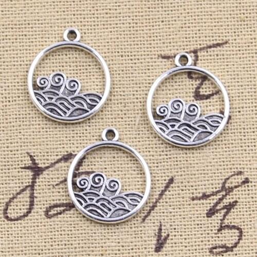 20pcs Charms Waves Surge 19x16mm Antique Silver Color Pendants Making DIY Handmade Tibetan Finding Jewelry