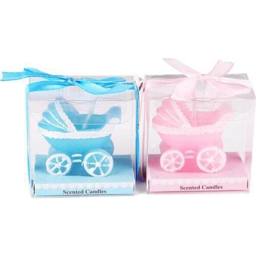 50 pcs cute Mini Creative Pram Baby Birthday Candle Kid Pram Baby Carriage Candle Cake Cupcake Topper Party Decoration Supply