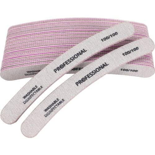 50Pcs Professional Nail Files 100/100 Block Buffer For Manicure UV Gel Polisher Nail Polish Files Curved Buffers Nail Care Tools