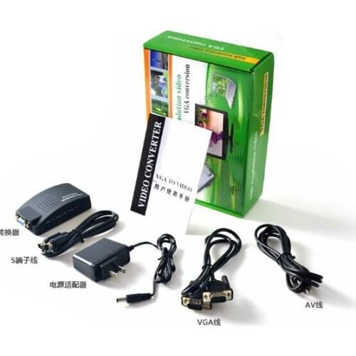 AGPTEK PC MAC VGA to TV AV Composite RCA S-Video Converter Box Support PC Mac