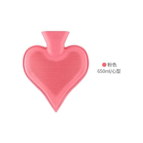 Free shipping Heart shape 650ml thick rubber water filling hot water bag explosion-proof heat dysmenorrhea hot water bottle