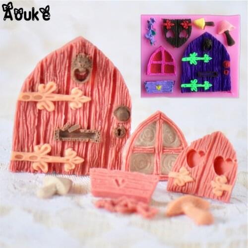 Wooden Door Window Liquid Silicone Fondant Cake Molds Chocolate Jelly Dessert Decorating Tools Kitchen Baking Accessories G132