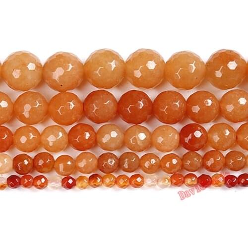 Natural Stone Faceted Red Aventurine Round Loose Beads 16" Strand 4 6 8 10 12 MM Pick Size For Jewelry Making Factory price