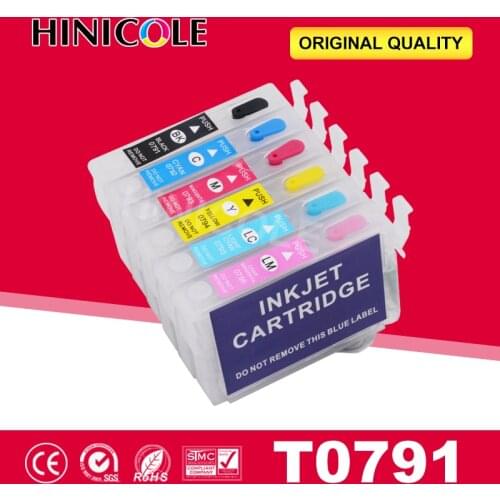 Hinicole Ink Cartridge Refillable Stylus Photo 1400 1500W P50 Artisan 1430 PX650 Printer Cartridges For Epson T0791