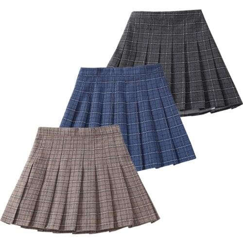 Plaid Pleated Girls Skirts Quality Kids School Wear Fashion Student Teenager Bottoms Children Clothes