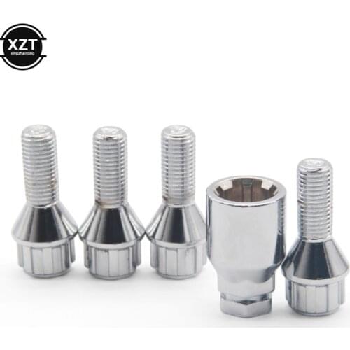 M12 x 1.5 4+1 Aluminum Alloy Wheel Lock Bolt Tire Anti-theft Screws Nut For BMW E30 E36 E46 E81 E82 E87 E88 E90 2003-2013