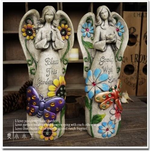 MEXICO GARDEN BIG ANGELS 2PCS/SET RESIN ORNAMENTS DECORATIONS WEDDING GIFTS LUCKY CHRISTMAS GIFT HOME CRAFTS