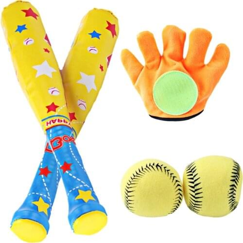 EVA Soft Baseball Toys Bat+Gloves+Ball Set For Kids Children Outdoor Sports Game Throw Catch Balls Toy Gloves Set Gift