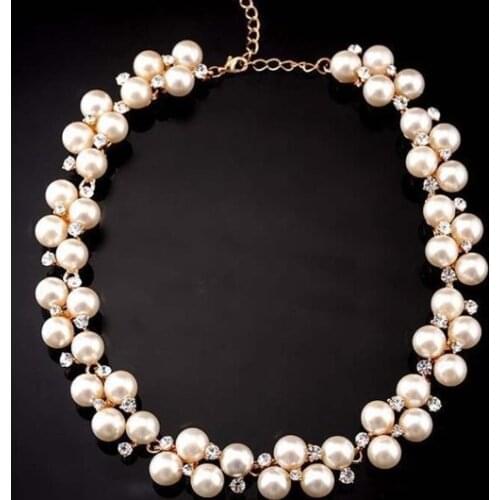 2015 new pearl necklace States street snap trend of big shop necklace restoring Imitation pearl bridal accessories wholesale