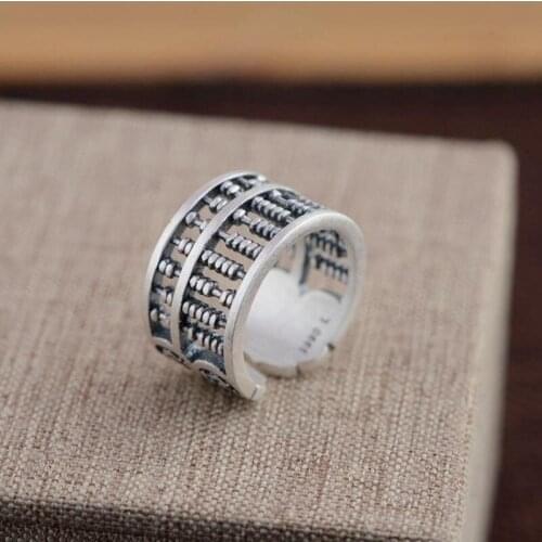 New Lucky Jinbao Kai Universiade Rings Mens Trendy Adjustable Silver Color-proof Rings Couple Trends