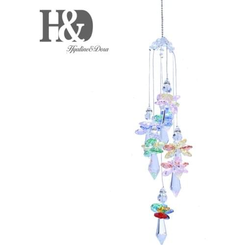H&D Hanging Crystal Guardian Angel Window Sun Catcher Rainbow Maker 38mm Icicle Prism Pendant