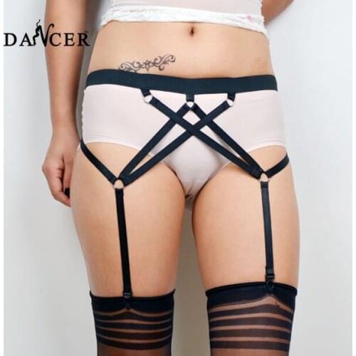 2014New Leg garter fashionable sexy geometric black spandex harness for female