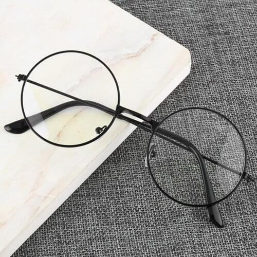 Anti-blue Radiation Retro Round Frame Glasses Ultralight Fashion Light Women Glasses Men Glasses Students Blocking Blue And O7U0