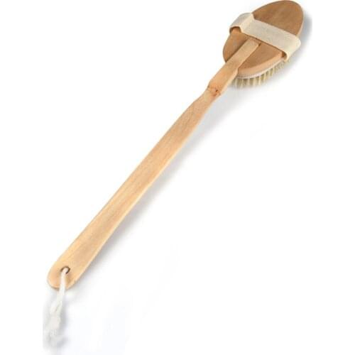 1pcs Detachable Dry Skin Body Soft natural bristle the SPA the Brush Wooden Bath Shower Bristle Brush SPA Body Brush