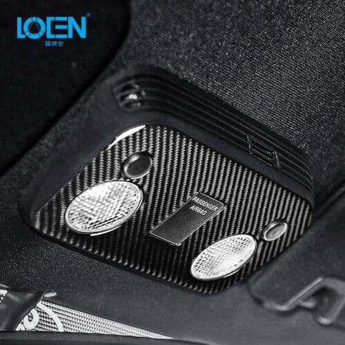 Interior Molding Roof Reading Light Lamp Frame Trim Cover Carbon Fiber Light Panel Decor Car Styling 2009-2013 For Ford Mustang