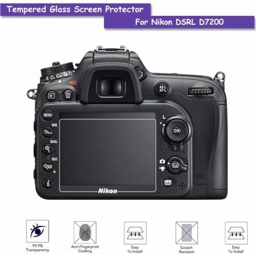 9H Hardness Premium Tempered Real Glass LCD Screen Protector Shield Film For Digital Camera Nikon DSLR D7200 / D7100