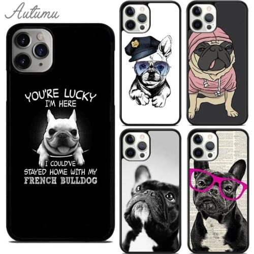French bulldog Funny Cute Phone Case for iPhone 11 12 Pro Max mini X XR XS SE 2020 5 6S 7 8 Plus Samsung Galaxy S8 S9 S10 Cover