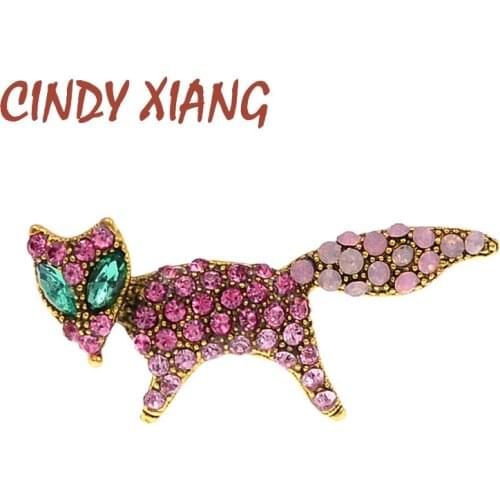 CINDY XIANG Ladies Brooches Womens Cute Fashion Fox Corsage Sweater Coat Accessories Brooch Pin For Girls Animal Party Gifts